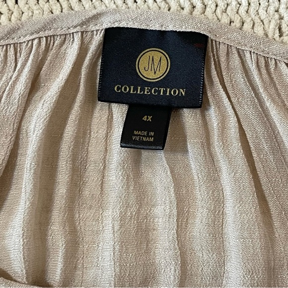 JM Collection Peasant Top Front Tie Size 4X - Picture 8 of 9